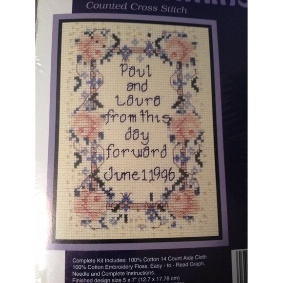 Cross Stitch Kit Sugarplum Express Munchkins Wedding Sampler Counted 315 5X7 NEW - Picture 1 of 3
